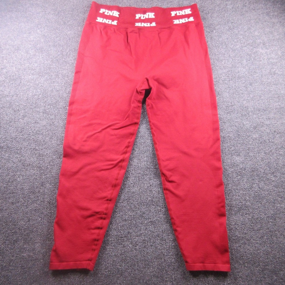 PINK Leggings Womens XXL Red High Rise Ankle Yoga Athletic Logo Waist Stretch